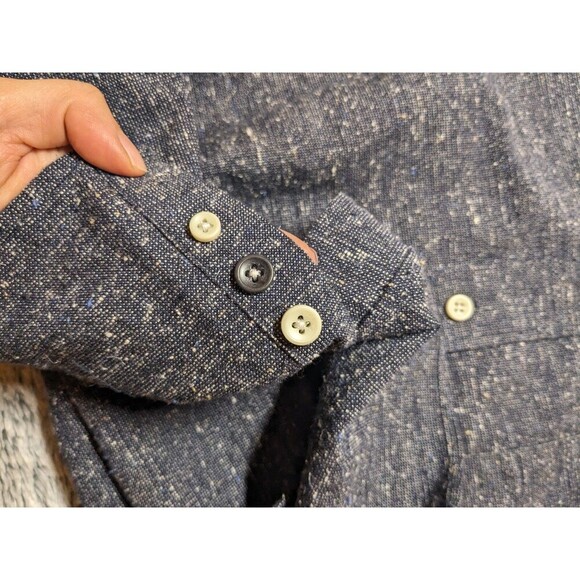 Taylor Stitch Heather Blue Shirt Button Down Long Sleeve Collar Size 40 Medium - Picture 3 of 6